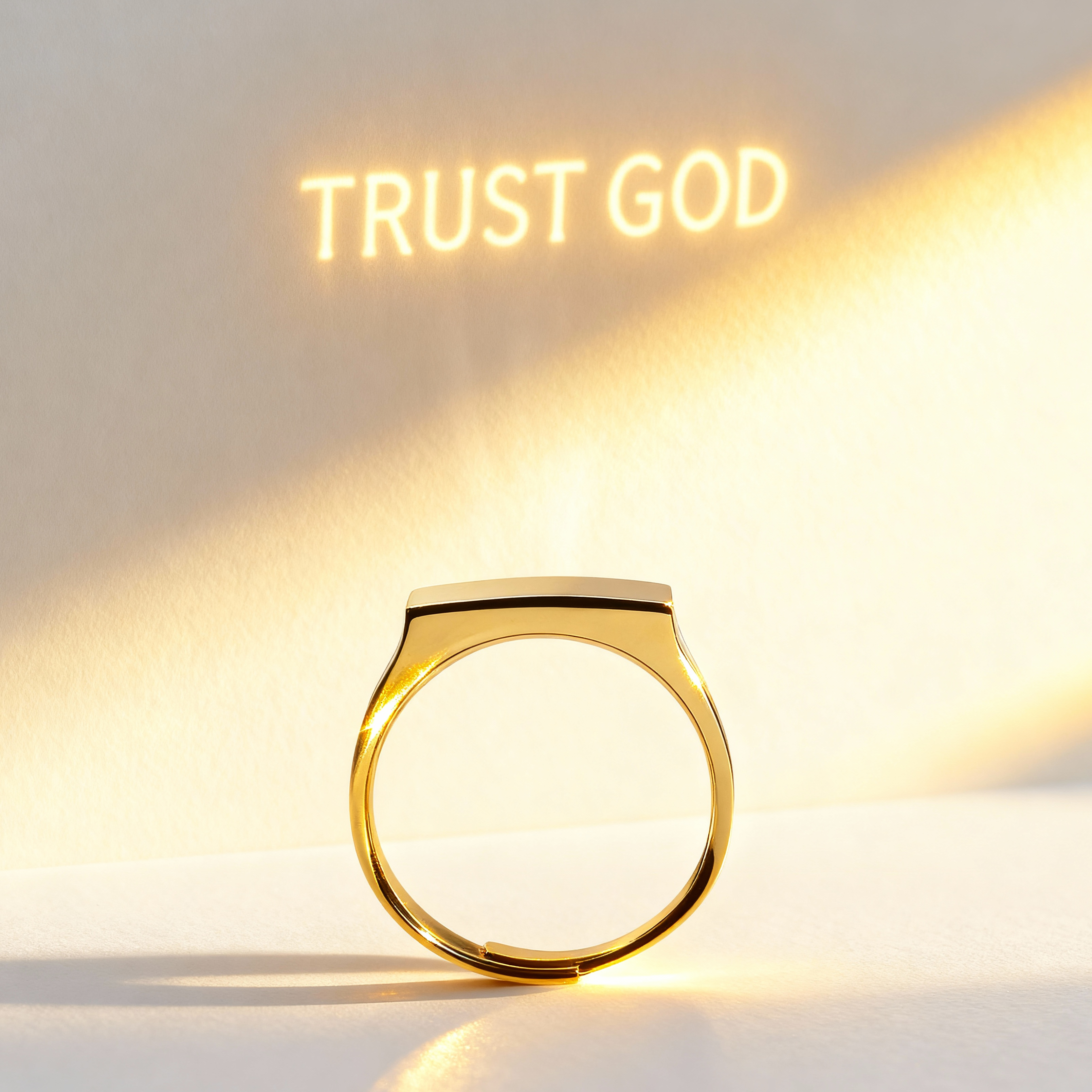 Faith Shining Ring™ – Adjustable 18K Gold & Silver Light-Sculpting Ring That Reveals His Word in Light | Premium Christian Jewelry Gift | One Size (US 4–11.5)