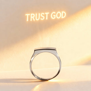 Faith Shining Ring™ – Adjustable 18K Gold & Silver Light-Sculpting Ring That Reveals His Word in Light | Premium Christian Jewelry Gift | One Size (US 4–11.5)