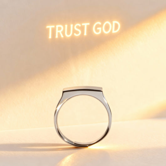 Faith Shining Ring™ – Adjustable 18K Gold & Silver Light-Sculpting Ring That Reveals His Word in Light | Premium Christian Jewelry Gift | One Size (US 4–11.5)